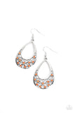 Terrace Trinket - Orange Earrings - Paparazzi Accessories Earrings Bedazzle Me Pretty Mobile Fashion Boutique