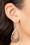 Terrace Trinket - Orange Earrings - Paparazzi Accessories Earrings Bedazzle Me Pretty Mobile Fashion Boutique