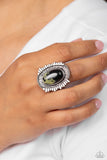 Terrazzo Trendsetter - Green Ring - Paparazzi Accessories Ring Bedazzle Me Pretty Mobile Fashion Boutique