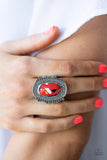 Terrazzo Trendsetter - Red Ring - Paparazzi Accessories Ring Bedazzle Me Pretty Mobile Fashion Boutique