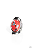 Terrazzo Tribute - Red Ring - Paparazzi Accessories Ring Bedazzle Me Pretty Mobile Fashion Boutique