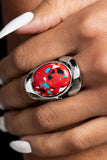 Terrazzo Tribute - Red Ring - Paparazzi Accessories Ring Bedazzle Me Pretty Mobile Fashion Boutique