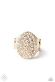 Test Your LUXE - Gold Ring - Paparazzi Accessories Ring Bedazzle Me Pretty Mobile Fashion Boutique