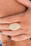 Test Your LUXE - Gold Ring - Paparazzi Accessories Ring Bedazzle Me Pretty Mobile Fashion Boutique