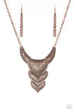 Texas Temptress - Copper Necklace - Paparazzi Accessories Necklace Bedazzle Me Pretty Mobile Fashion Boutique