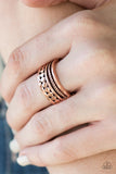 Textile Tease - Copper Ring - Paparazzi Accessories Ring Bedazzle Me Pretty Mobile Fashion Boutique