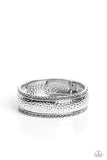 Textile Tenor - Silver Bracelet - Paparazzi Accessories Bracelet Bedazzle Me Pretty Mobile Fashion Boutique