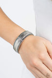 Textile Tenor - Silver Bracelet - Paparazzi Accessories Bracelet Bedazzle Me Pretty Mobile Fashion Boutique