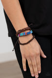 Textile Texting - Blue Bracelet - Paparazzi Accessories Bracelet Bedazzle Me Pretty Mobile Fashion Boutique