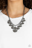 Texture Storm - Black Necklace - Paparazzi Accessories Necklace Bedazzle Me Pretty Mobile Fashion Boutique