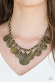 Texture Storm - Brass Necklace - Paparazzi Accessories Necklace Bedazzle Me Pretty Mobile Fashion Boutique