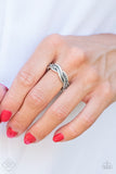 Texture Tango - Silver Ring - Paparazzi Accessories Ring Bedazzle Me Pretty Mobile Fashion Boutique