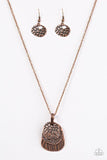 Texture Temptress - Copper Necklace - Paparazzi Accessories Necklace Bedazzle Me Pretty Mobile Fashion Boutique