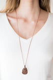 Texture Temptress - Copper Necklace - Paparazzi Accessories Necklace Bedazzle Me Pretty Mobile Fashion Boutique