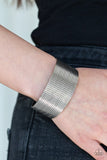 Texture Trailblazer - Silver Bracelet - Paparazzi Accessories Bracelet Bedazzle Me Pretty Mobile Fashion Boutique