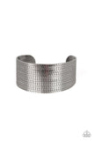 Texture Trailblazer - Silver Bracelet - Paparazzi Accessories Bracelet Bedazzle Me Pretty Mobile Fashion Boutique