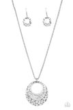 Texture Trio - Silver Necklace - Paparazzi Accessories Necklace Bedazzle Me Pretty Mobile Fashion Boutique
