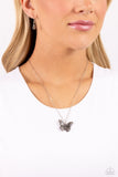 Textured Talent - Silver Necklace - Paparazzi Accessories Necklace Bedazzle Me Pretty Mobile Fashion Boutique