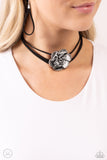 Textured Tapestry - Black Necklace - Paparazzi Accessories Necklace Bedazzle Me Pretty Mobile Fashion Boutique