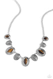 Textured Trailblazer - Brown Necklace - Paparazzi Accessories Necklace Bedazzle Me Pretty Mobile Fashion Boutique