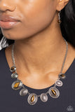 Textured Trailblazer - Brown Necklace - Paparazzi Accessories Necklace Bedazzle Me Pretty Mobile Fashion Boutique