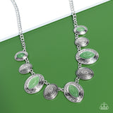 Textured Trailblazer - Green Necklace - Paparazzi Accessories Necklace Bedazzle Me Pretty Mobile Fashion Boutique