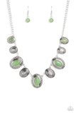 Textured Trailblazer - Green Necklace - Paparazzi Accessories Necklace Bedazzle Me Pretty Mobile Fashion Boutique