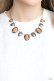 Textured Trailblazer - Orange Necklace - Paparazzi Accessories Necklace Bedazzle Me Pretty Mobile Fashion Boutique