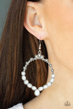 Thai Treasures - White Earrings - Paparazzi Accessories Earrings Bedazzle Me Pretty Mobile Fashion Boutique