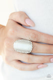 Thank Your LUXE-y Stars - White Ring - Paparazzi Accessories Ring Bedazzle Me Pretty Mobile Fashion Boutique