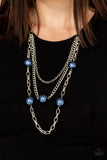 Thanks For The Compliment - Blue Necklace - Paparazzi Accessories Necklace Bedazzle Me Pretty Mobile Fashion Boutique