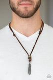 That QUILL Be The Day - Brown Necklace - Paparazzi Accessories Necklace Bedazzle Me Pretty Mobile Fashion Boutique