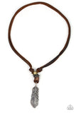 That QUILL Be The Day - Brown Necklace - Paparazzi Accessories Necklace Bedazzle Me Pretty Mobile Fashion Boutique