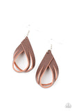 Thats A STRAP - Brown Earrings - Paparazzi Accessories Earrings Bedazzle Me Pretty Mobile Fashion Boutique