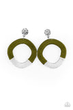 Thats a WRAPAROUND - Green Post Earrings - Paparazzi Accessories Post Earrings Bedazzle Me Pretty Mobile Fashion Boutique
