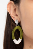 Thats a WRAPAROUND - Green Post Earrings - Paparazzi Accessories Post Earrings Bedazzle Me Pretty Mobile Fashion Boutique
