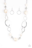 Thats TERRA-ific! - White Necklace - Paparazzi Accessories Necklace Bedazzle Me Pretty Mobile Fashion Boutique