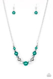 The Big-Leaguer - Green Necklace - Paparazzi Accessories Necklace Bedazzle Me Pretty Mobile Fashion Boutique