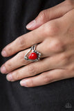 The Bold and The BEAD-iful - Red Ring - Paparazzi Accessories Ring Bedazzle Me Pretty Mobile Fashion Boutique