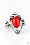 The Bold and The BEAD-iful - Red Ring - Paparazzi Accessories Ring Bedazzle Me Pretty Mobile Fashion Boutique