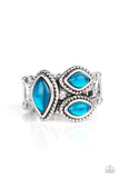 The Charisma Collector - Blue Ring - Paparazzi Accessories Ring Bedazzle Me Pretty Mobile Fashion Boutique