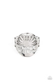 The Dawn After Tomorrow - White Ring - Paparazzi Accessories Ring Bedazzle Me Pretty Mobile Fashion Boutique