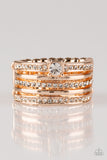 The Dealmaker - Rose Gold Ring - Paparazzi Accessories Ring Bedazzle Me Pretty Mobile Fashion Boutique