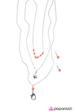 The Flight Attendant - Orange Lanyard - Paparazzi Accessories Earrings Bedazzle Me Pretty Mobile Fashion Boutique