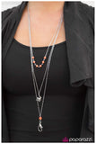 The Flight Attendant - Orange Lanyard - Paparazzi Accessories Earrings Bedazzle Me Pretty Mobile Fashion Boutique