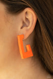The Girl Next OUTDOOR - Orange Earrings - Paparazzi Accessories Earrings Bedazzle Me Pretty Mobile Fashion Boutique