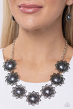 The GLITTER Takes It All - Silver Necklace - Paparazzi Accessories Necklace Bedazzle Me Pretty Mobile Fashion Boutique