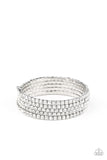 The GLOW-Digger - White Bracelet - Paparazzi Accessories Bracelet Bedazzle Me Pretty Mobile Fashion Boutique