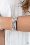 The GLOW-Digger - White Bracelet - Paparazzi Accessories Bracelet Bedazzle Me Pretty Mobile Fashion Boutique