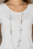 The GLOW-est Of The GLOW - Brown Necklace - Paparazzi Accessories Necklace Bedazzle Me Pretty Mobile Fashion Boutique